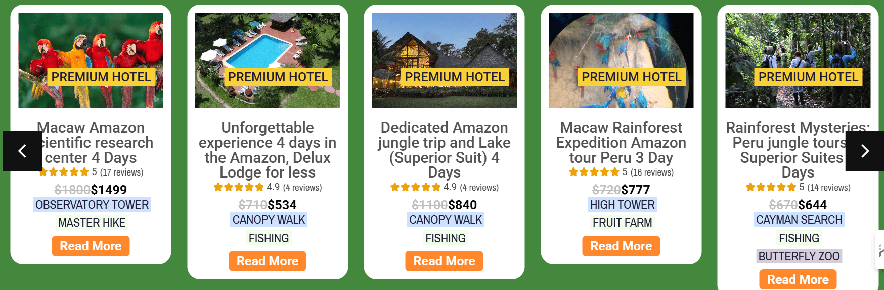 Attractions: Peru Amazon tours Puerto Maldonado and lodges